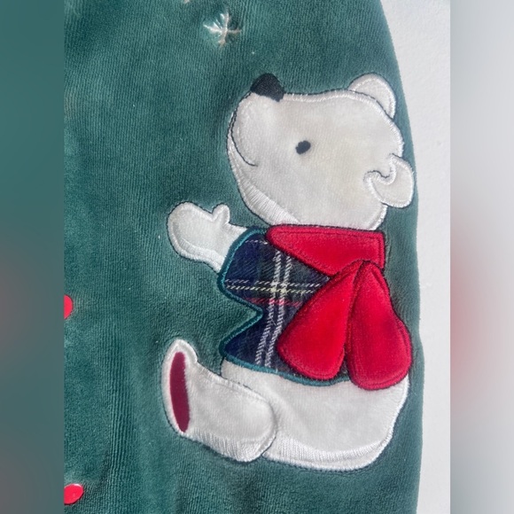 Little me velour bear green onesie 3 months - Picture 2 of 8